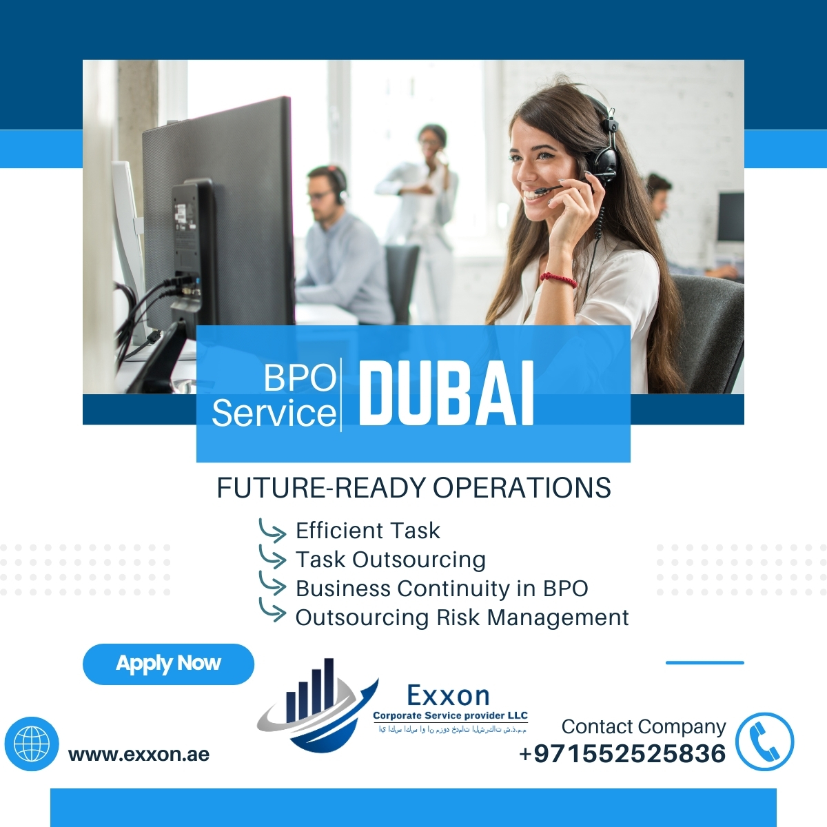 Call Center Services in UAE | BPO Services in Dubai | BPO Business Setup In UAE | Call Centre Consulting Company | Exxon